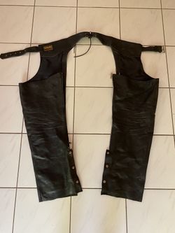 Leather Motorcycle Chaps XL
