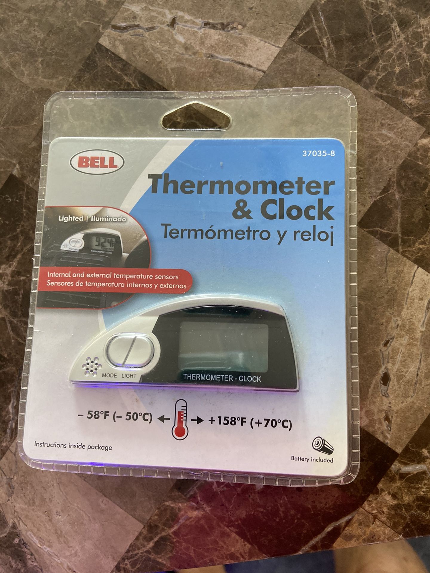 Car clock and temp display