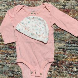 Baby girl onesie & hat set (trade/BO)