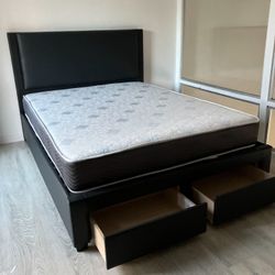 Queen Size Bed Frame With Mattress 
