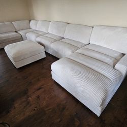 Gourges XL Beige Corduroy Sofa $1599 FREE LOCAL DELIVERY & SET UP