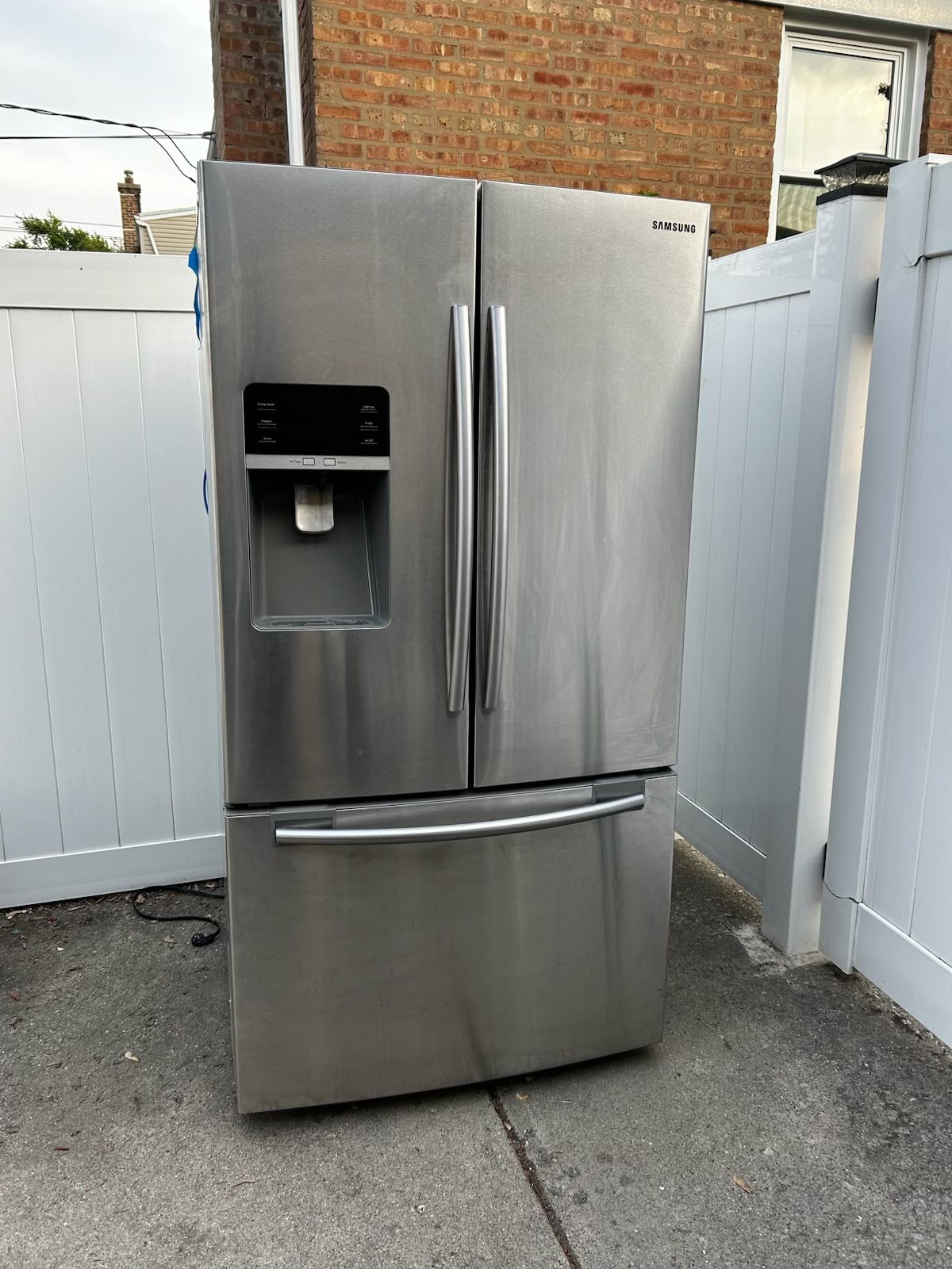 Three Door Stainless Steel Samsung Refrigerator 36 W 68 H 29 D  $600 OBO
