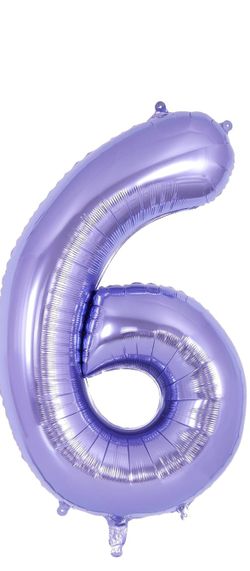 Purple Number 6 Mylar Balloon New 