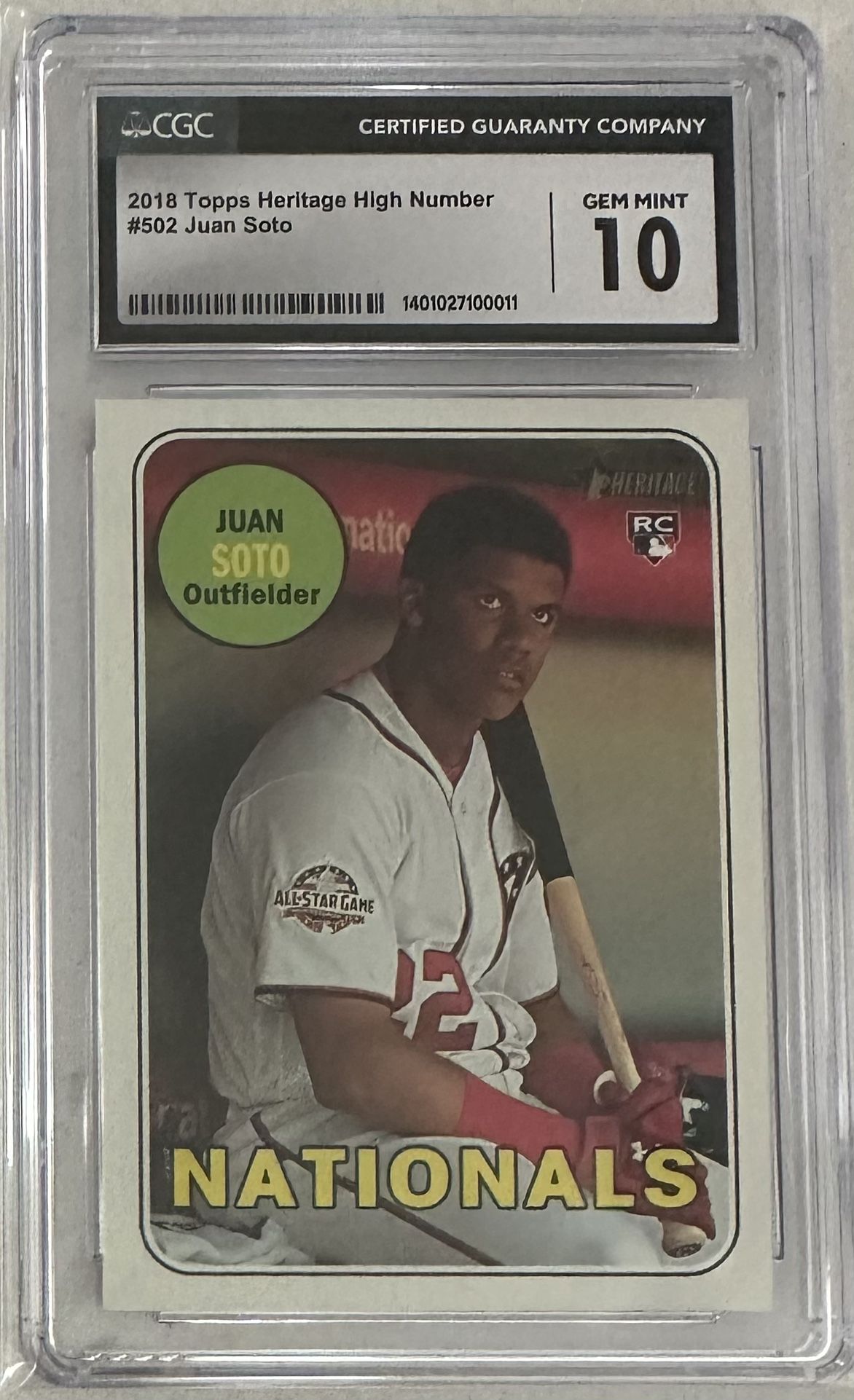 2018 Topps Heritage High Number #502 Juan Soto CGC 10