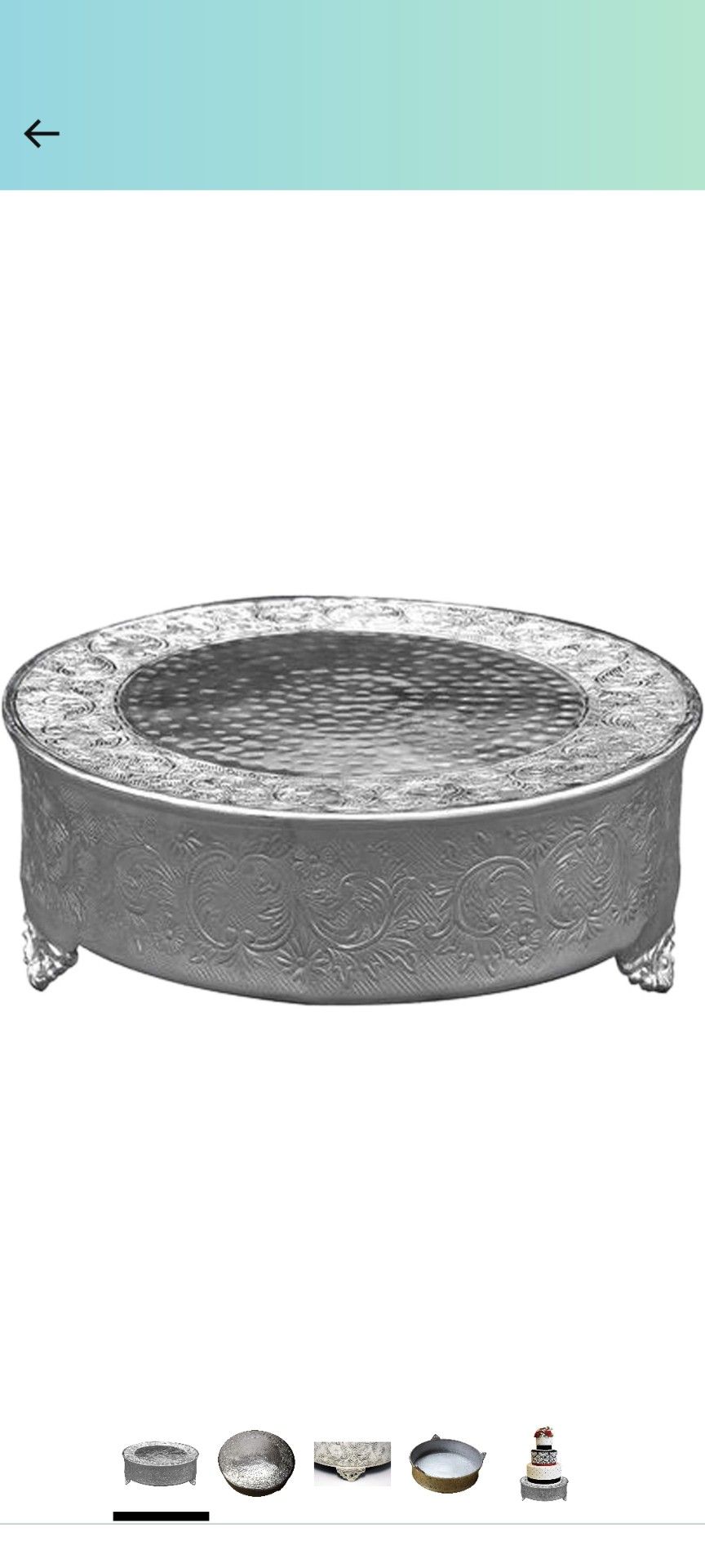 16" Silver Round Cake Stand, Wedding, Shower, Birthday