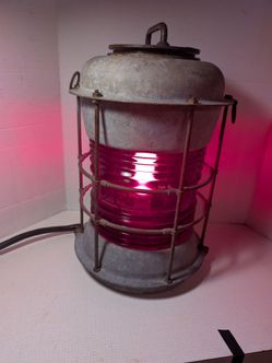 Large Electrified Antique Durkee Ship Lantern