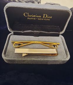 Vintage Christian Dior Gold Tone Clips Original Box Pair