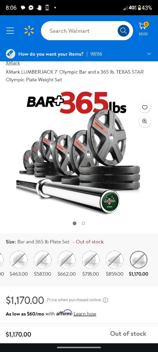 Weight Set With Extra Weight