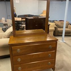 Nice Dresser with Mirror 42inLong X35in. Mirror 36inX36