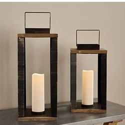 Home Reflections Indoor/Outdoor Flameless S/2 Lanterns