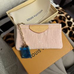 Lv Pink Denim Collection Key Pouch Rare 