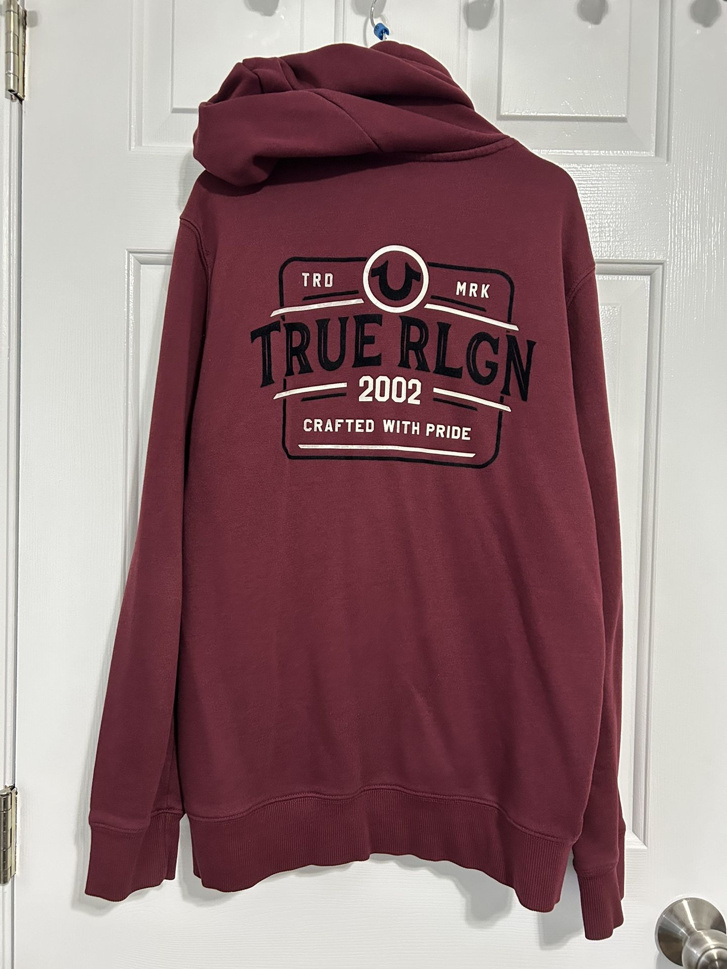 True Religion Zip-Up Red Hoodie Size Small