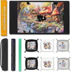 Jigsaw Puzzle Mat - 6 Sorting Trays & Travel Storage Bag