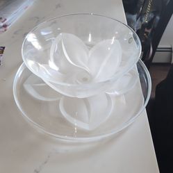 J.G. Durand Crystal bowl and platter