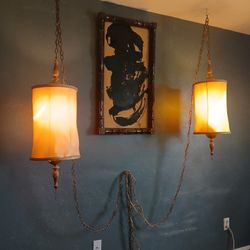 2 Vintage Swag Lamps