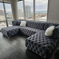 Tufted Sectional , Gray Color , Same day delivery 🚚 