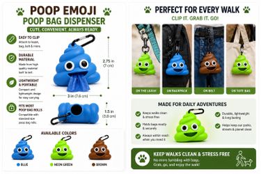 Poop Emoji Dog Waste Bag Dispenser