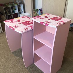 Pink Girls Desk & Shelf Set