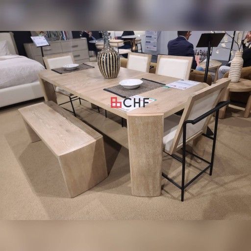 Oak Contemporary 6 Pc Dining Table Set