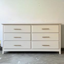 Cream Six Drawer Dresser