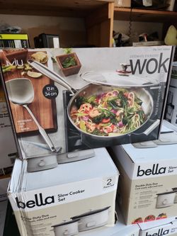 New 13-in Stainless Steel Wok