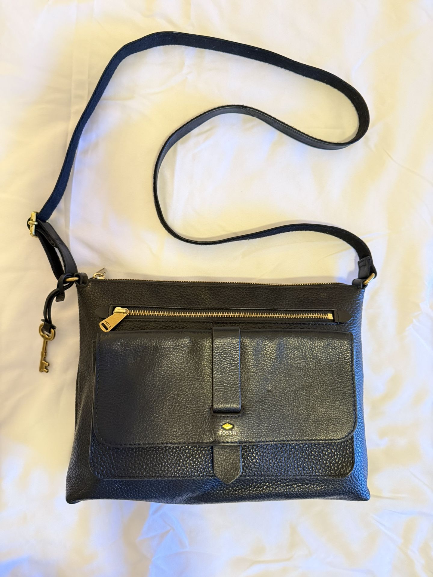 Black Leather Fossil Bag