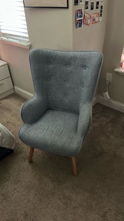 Accent Chair for Living Room, Upholstered Linen Arm Chairs with Tufted Button...