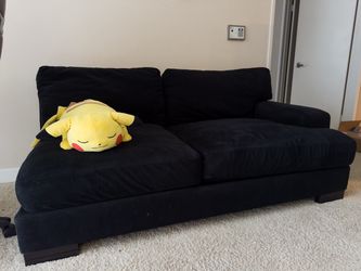 Living Spaces Dark Upholstered Sofa