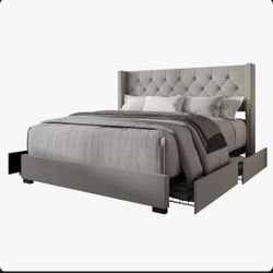 Light Gray Queen Bed frame 