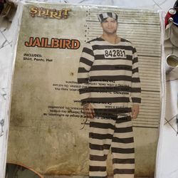 Jail Bird Inmate Costume L/XL 