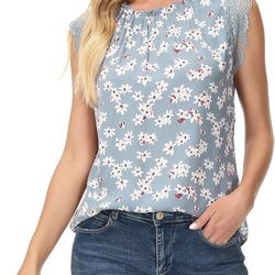 GRACE KARIN Women's Chiffon Blouse Casual Tank Tops Short Sleeve  t tee shirt Lace Loose Fit Size M 