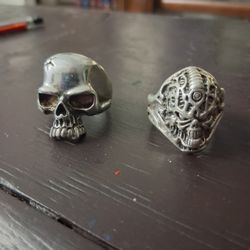 Alien Demon And Pig Head Sliver Mens Rings