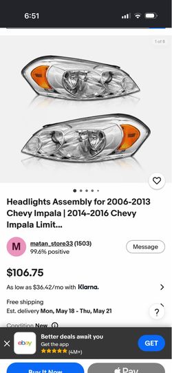 2006-2014 Chevy impala headlights