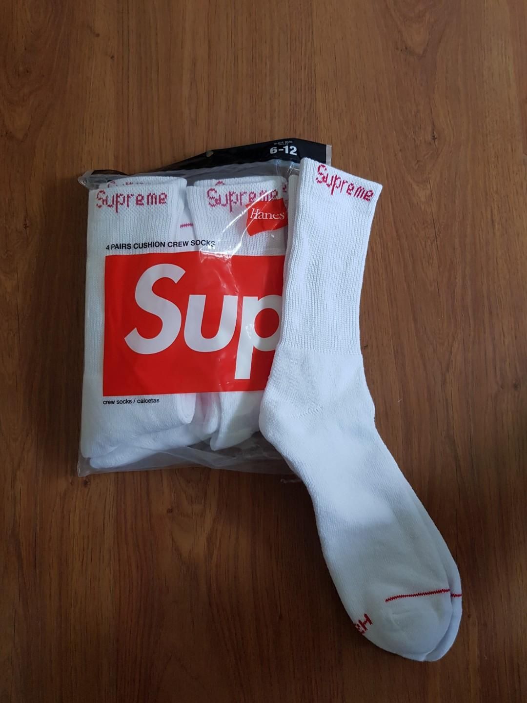 Socks Supreme X Hanes White
