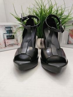Melissa Black Jelly Heels Size 6 Peep Toe Rubber Platform Shoes 