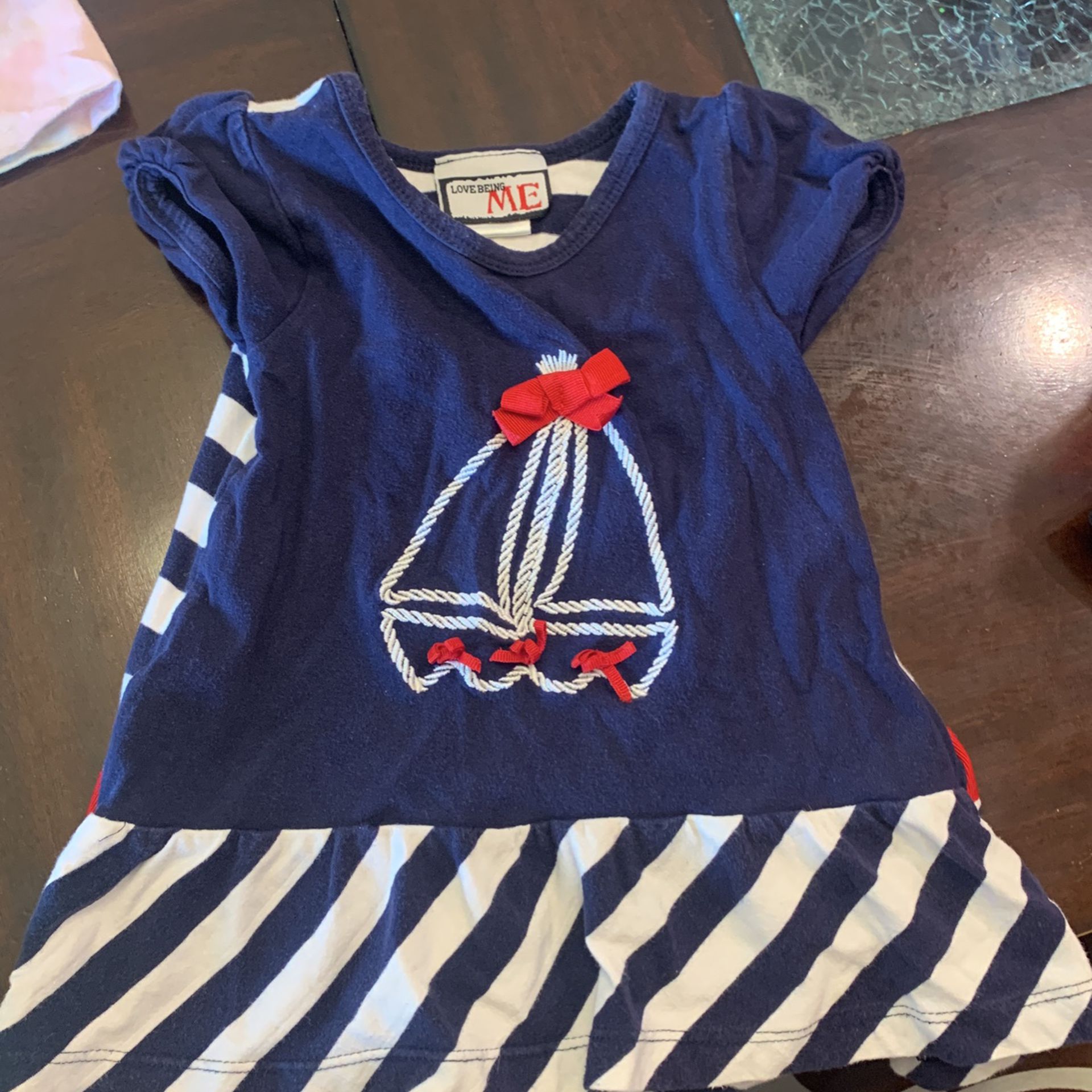 Sail Boat Top For Toddler Girl Size 3T