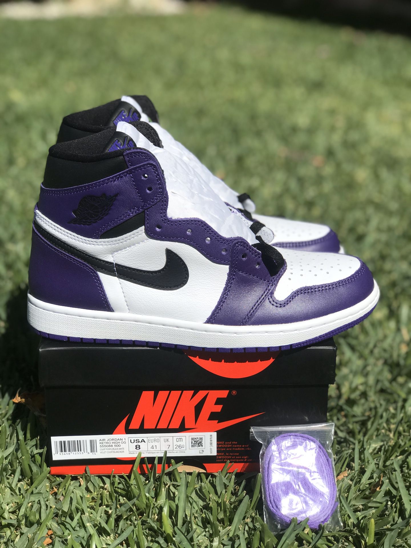 Brand New Jordan 1 Court Purple Size 8