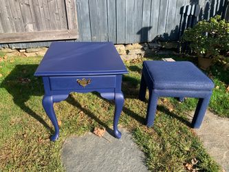 colonial style end table + matching parson’s seat
