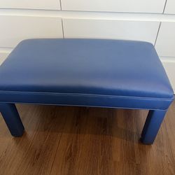 Blue Leather Bench