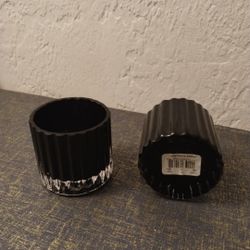 Pair Of Glass Cup Votive Candle Holders