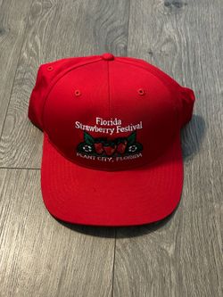 Florida Strawberry Festival Plant City Snapback Red Cap Hat by Richardson SZ M-L