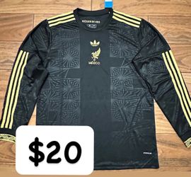 Mexico Selección Negra Negro Manga Larga Jersey Playera Camiseta