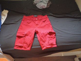 Red Jean Shorts