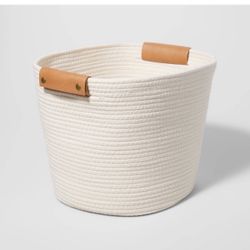 13" Decorative Coiled Rope Basket Cream - Brightroom™: Storage & Organization, Oval, Handles, 13 Inch Cube System Compatible