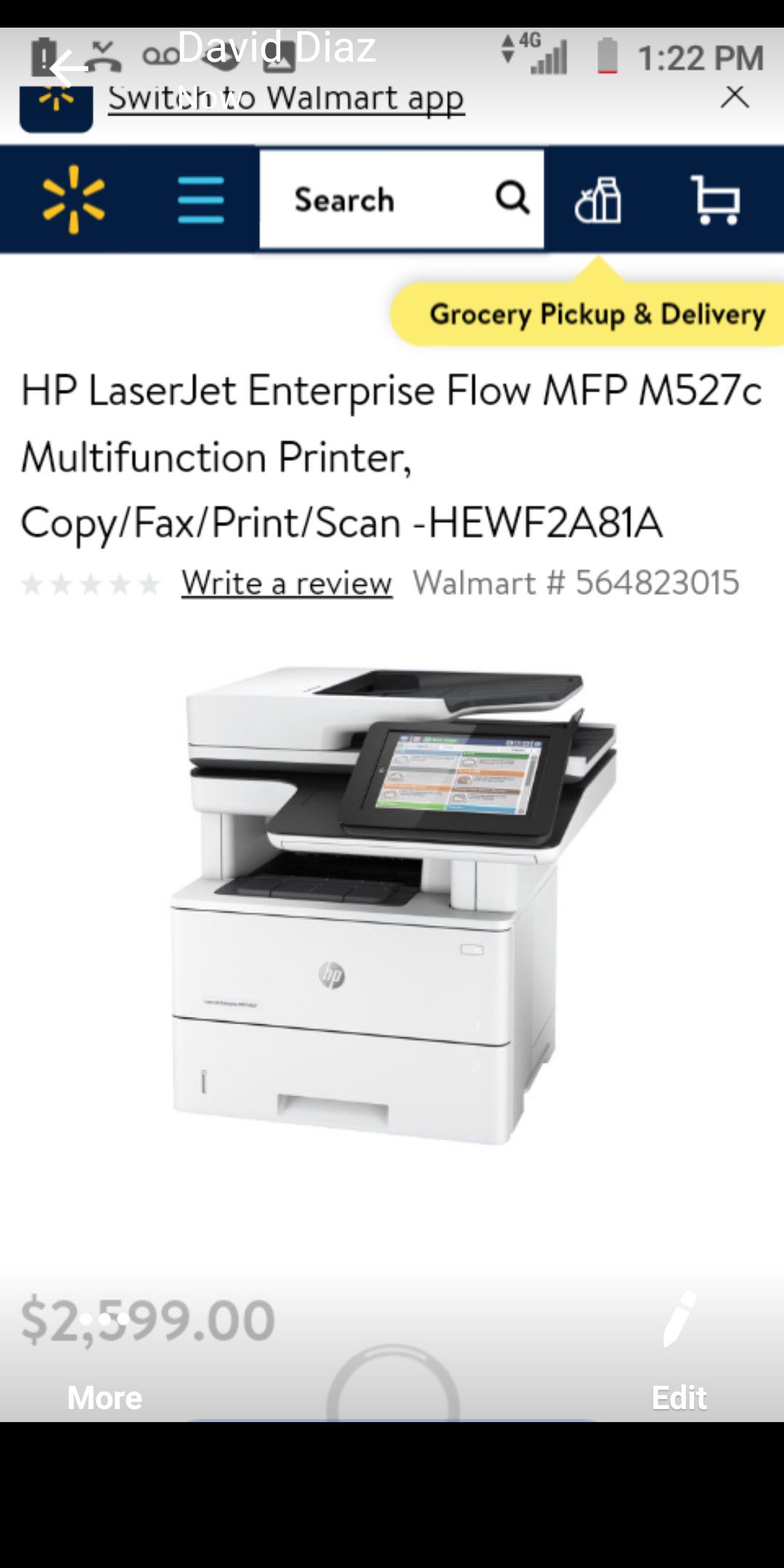 MP Laser printer fax scan copy