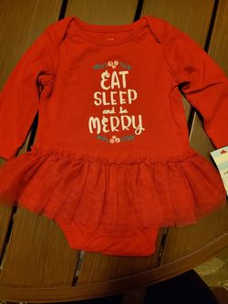 Cat and Jack baby girl Christmas Onesie