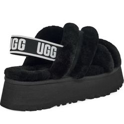 UGG Disco Cross Genuine Shearling Platform Slides