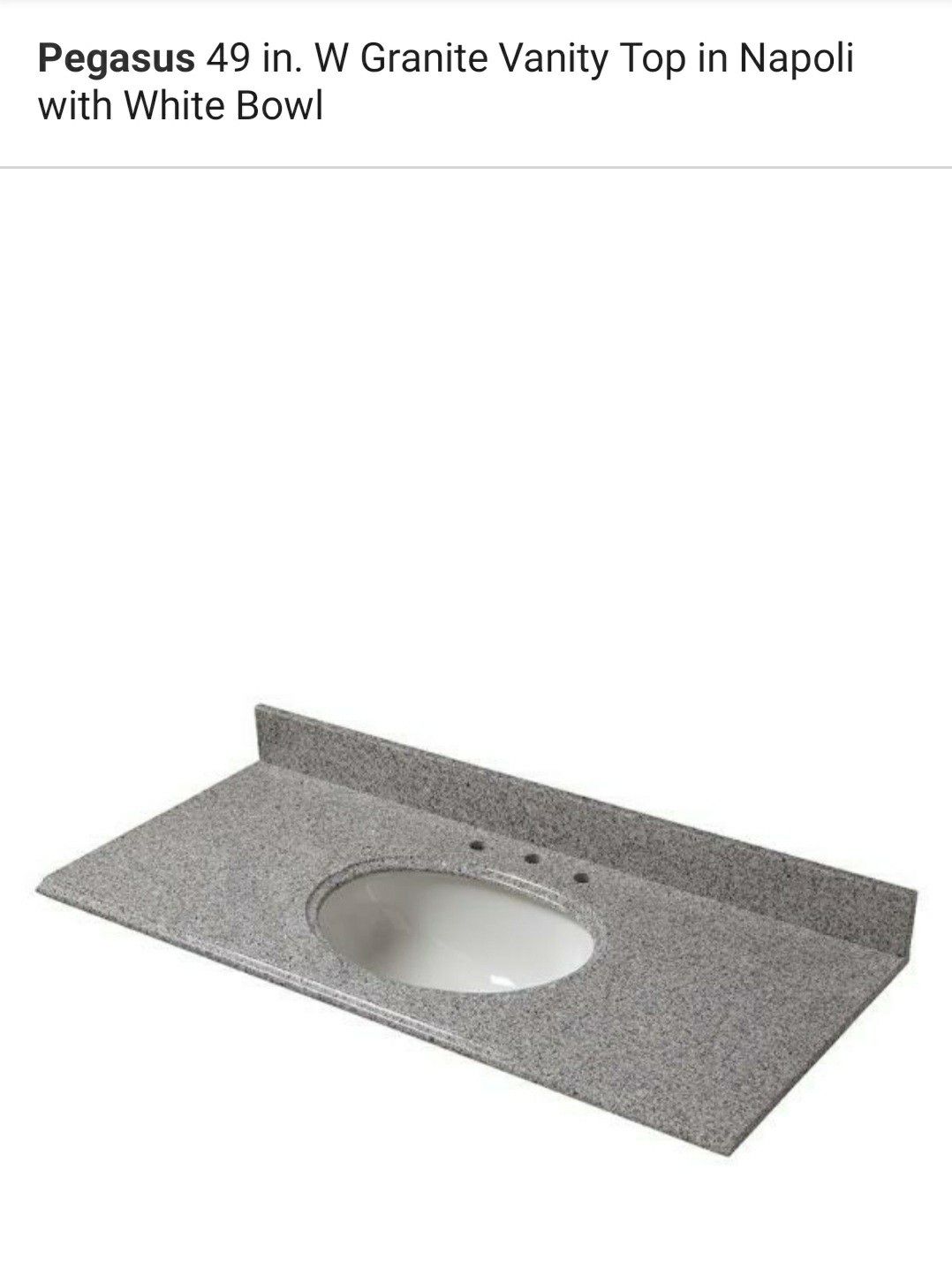 49" W Granite Vanity in Napoli with White Bowl