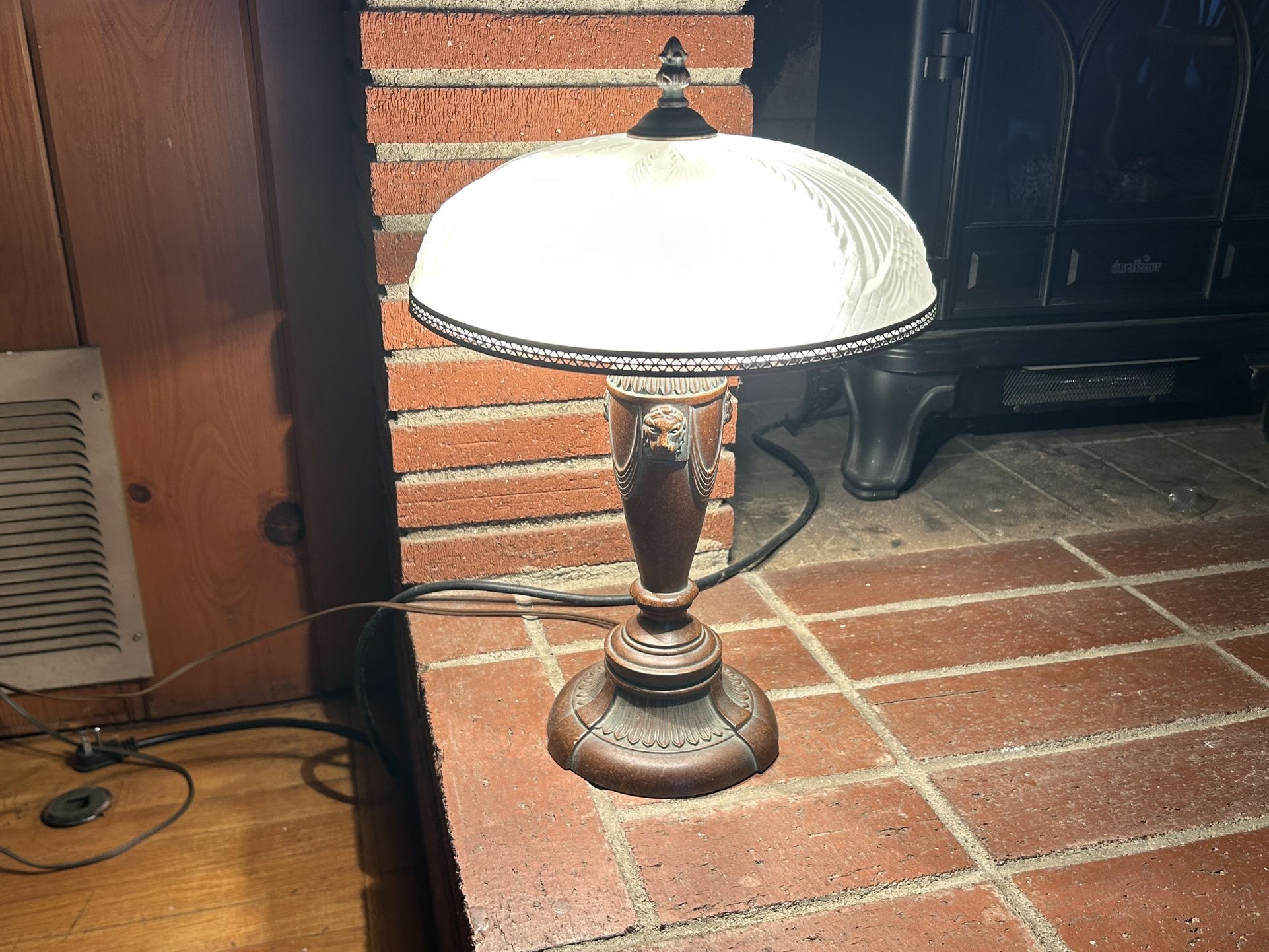Antique Table Lamp Stunning Frosted Shade