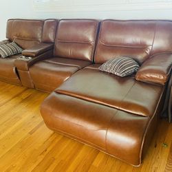 Like New Real Leather Sofa